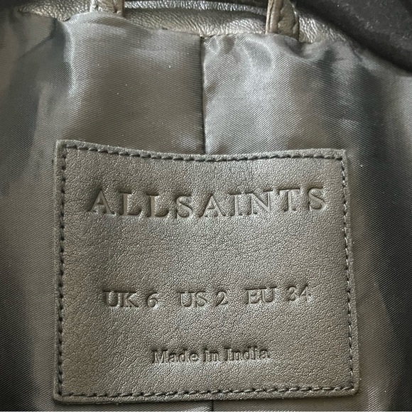 AllSaints Bales Biker Jacket in Black, Size 2 - Picture 6 of 15